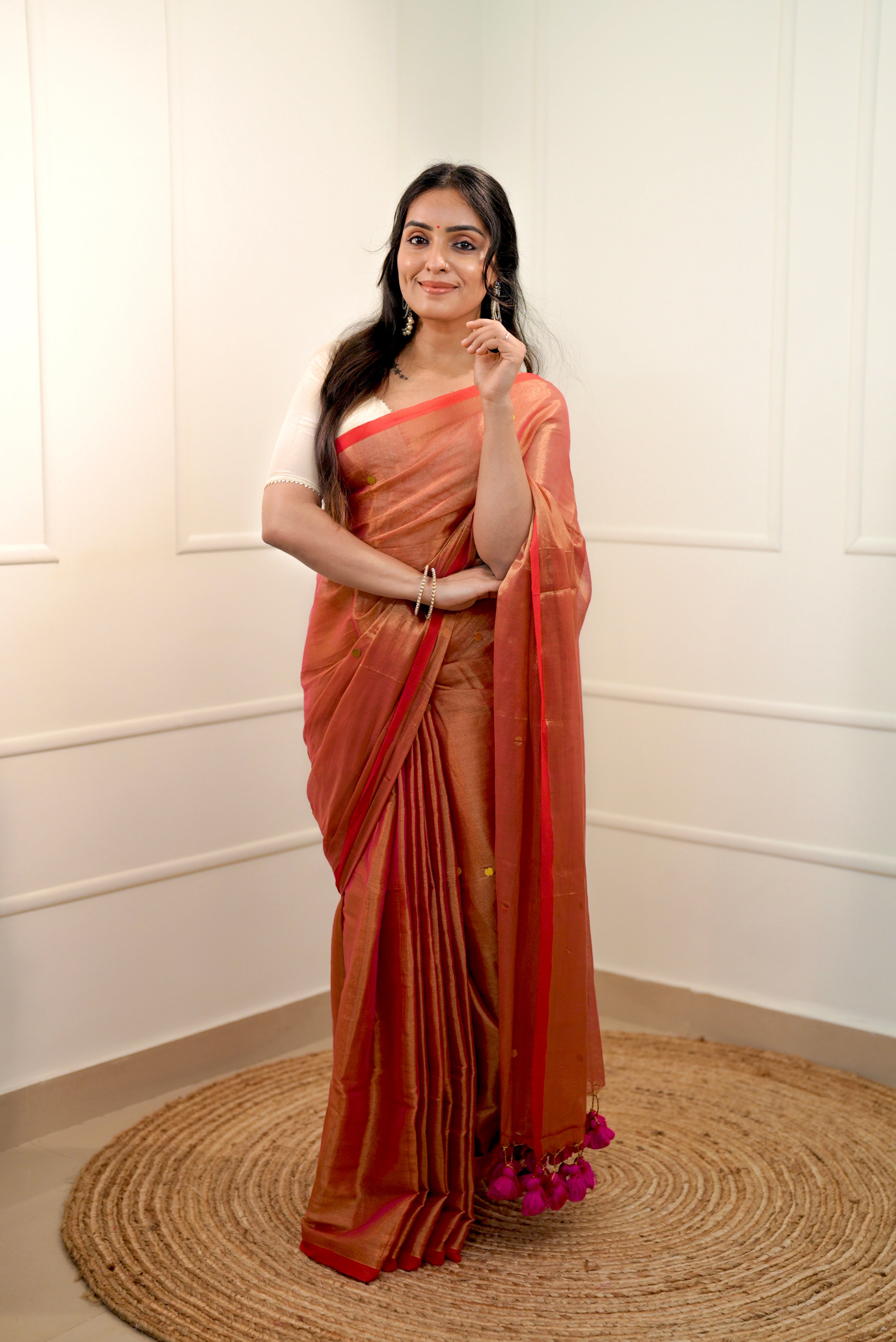 Metallic Mohini – Handloom Tissue Saree
