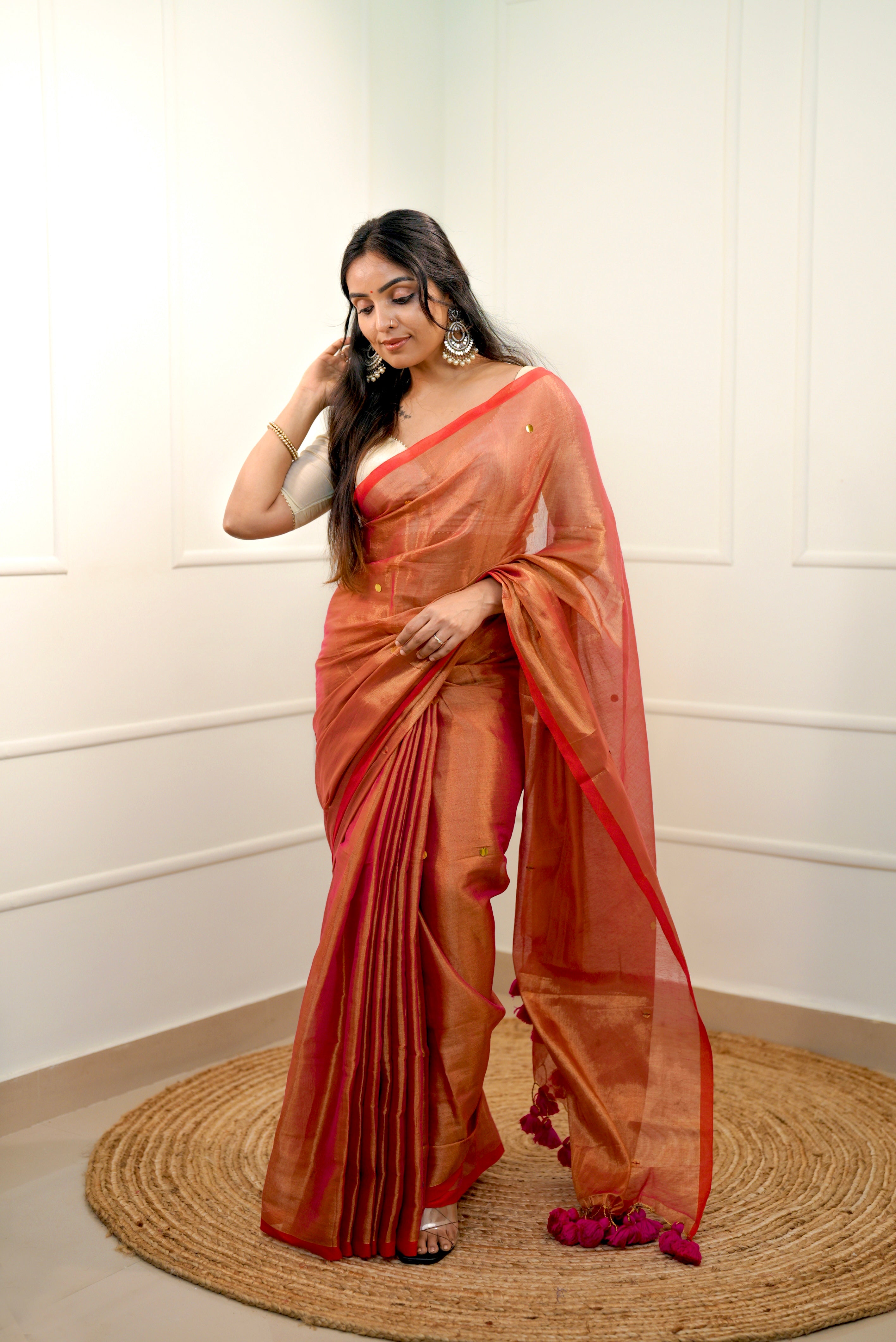Metallic Mohini – Handloom Tissue Saree
