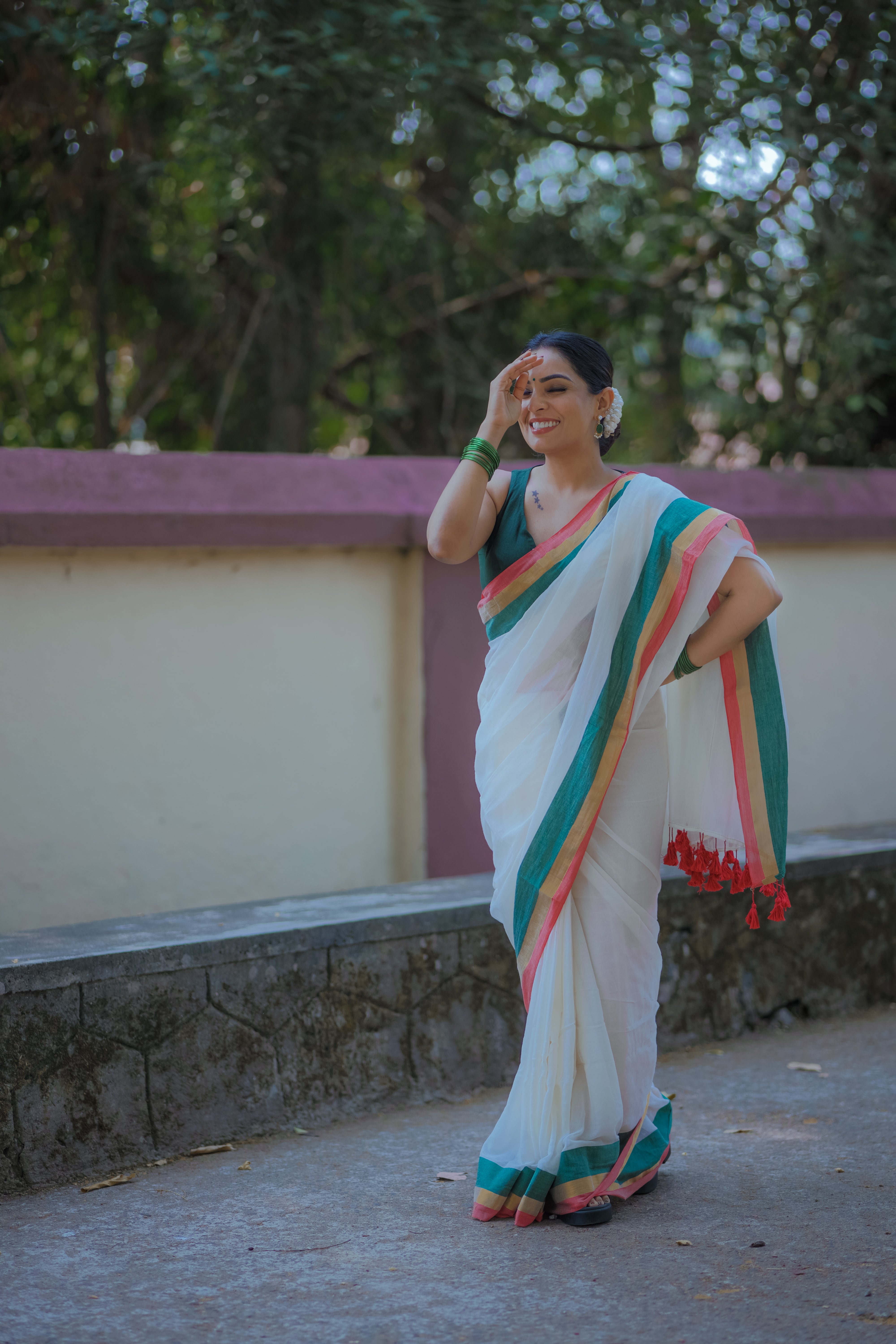 Multi Border Mul Mul Cotton Kasavu Saree
