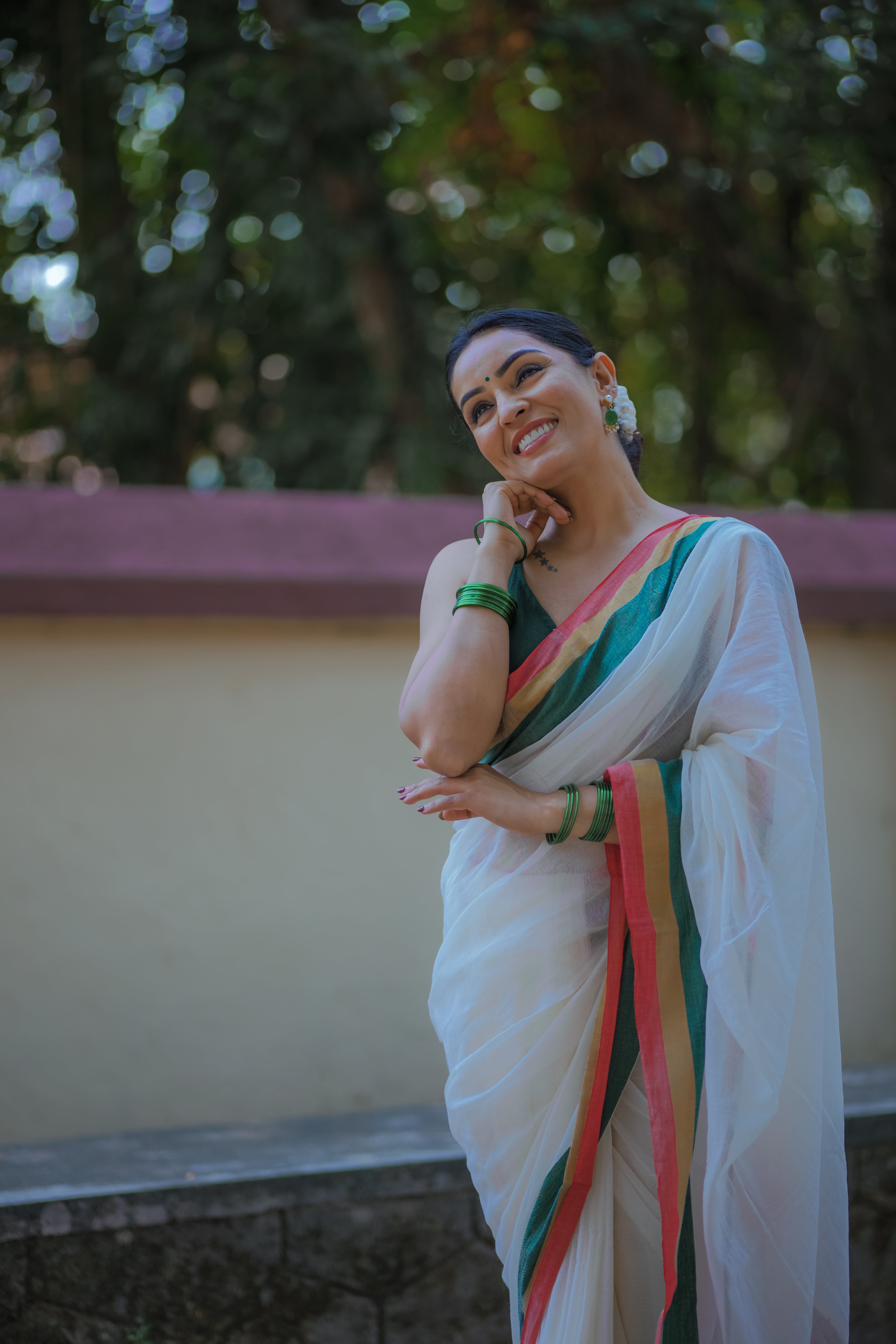 Multi Border Mul Mul Cotton Kasavu Saree