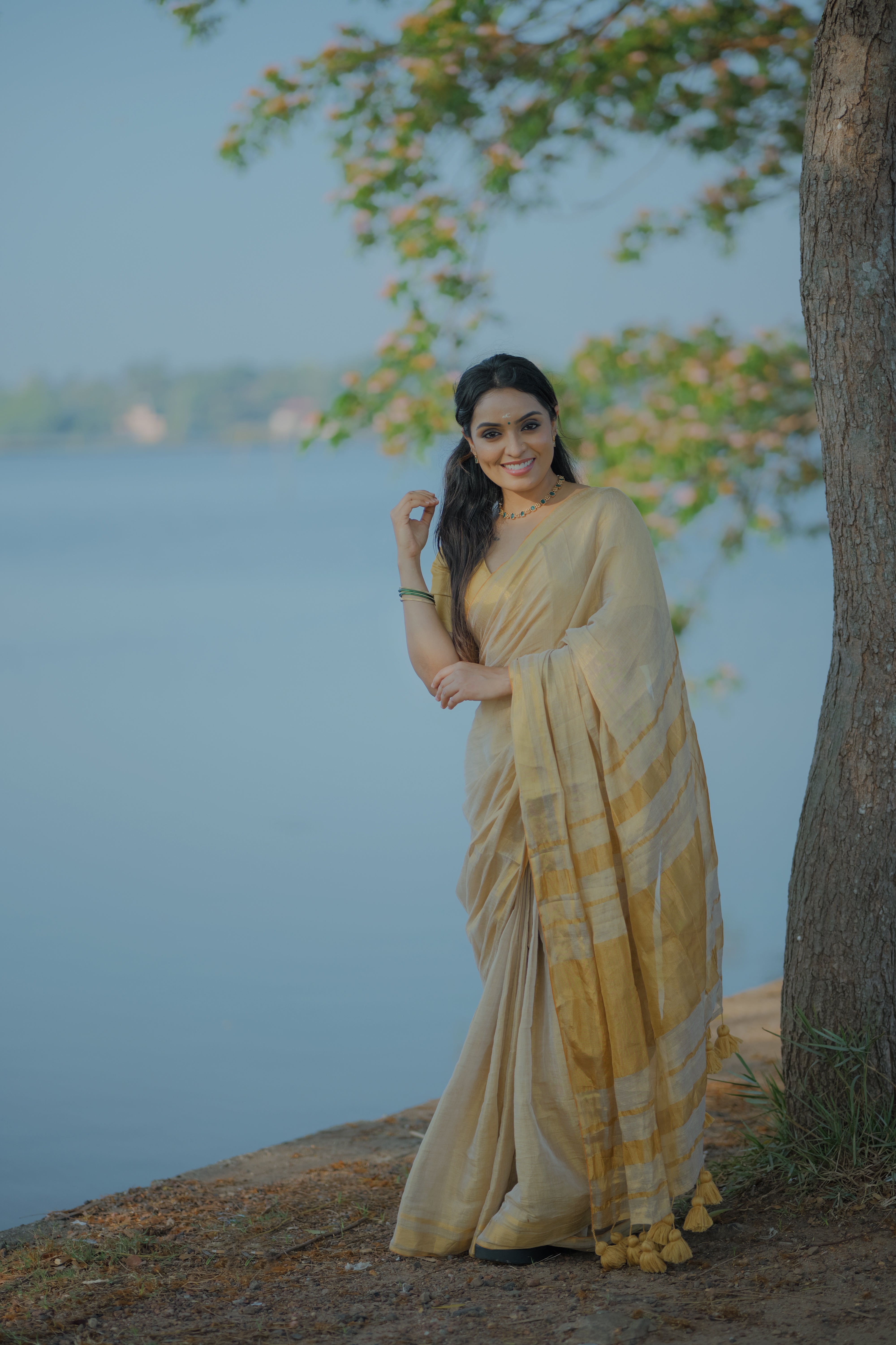 Ponnonam - Limited Edition Golden Tissue Cotton Saree