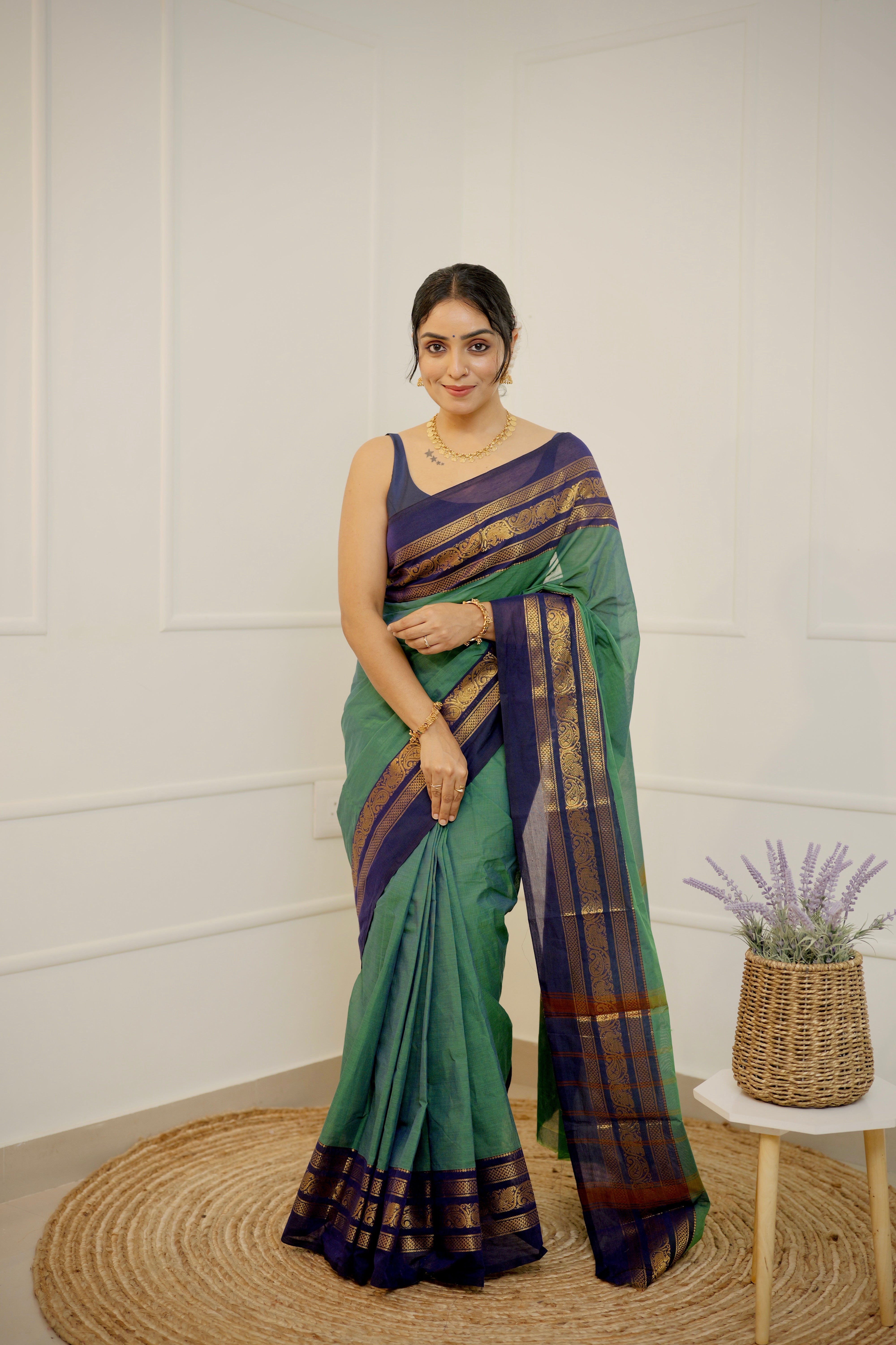 Maragatha Thirai - Limited Edition Green Chettinad Cotton Saree