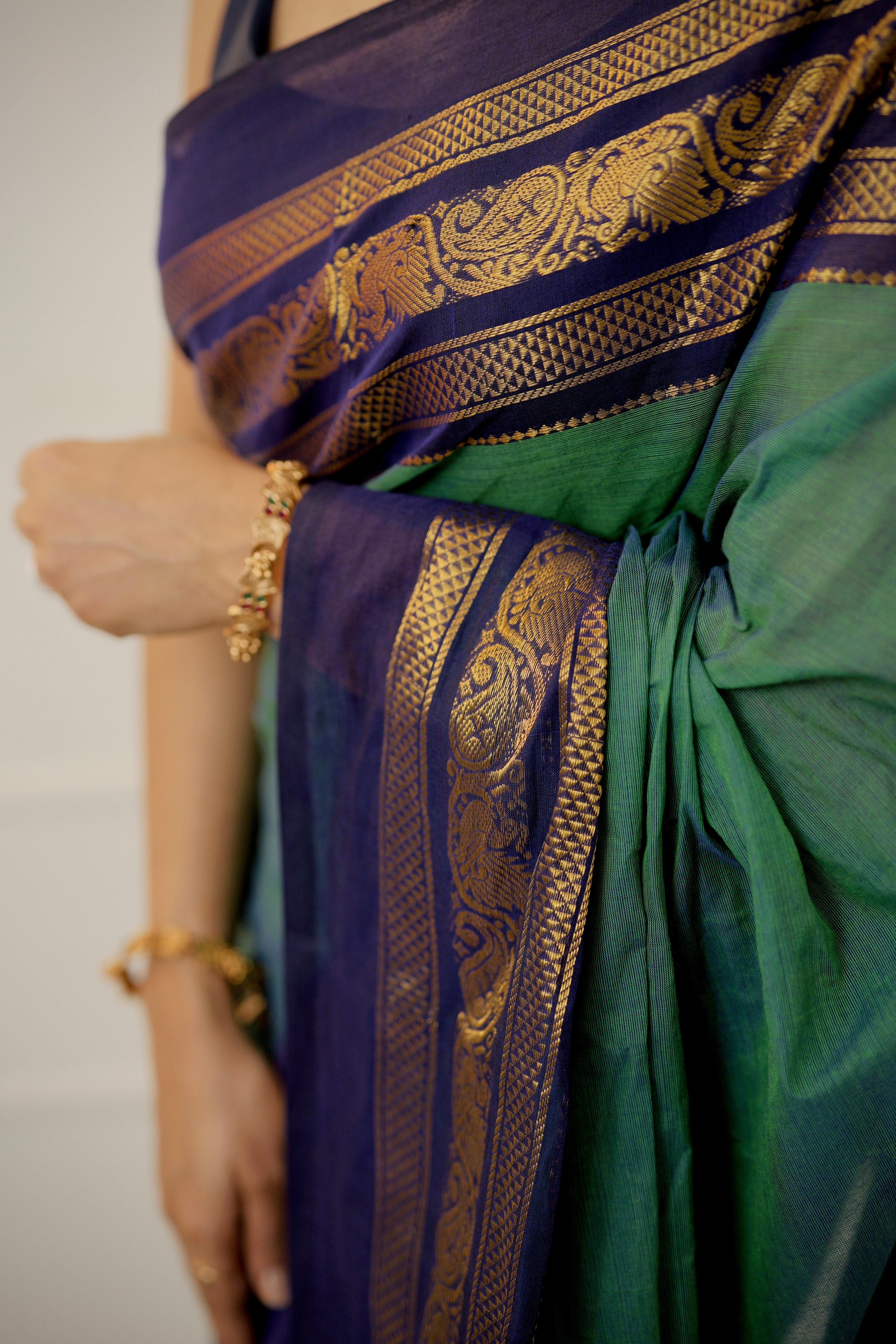 Maragatha Thirai - Limited Edition Green Chettinad Cotton Saree