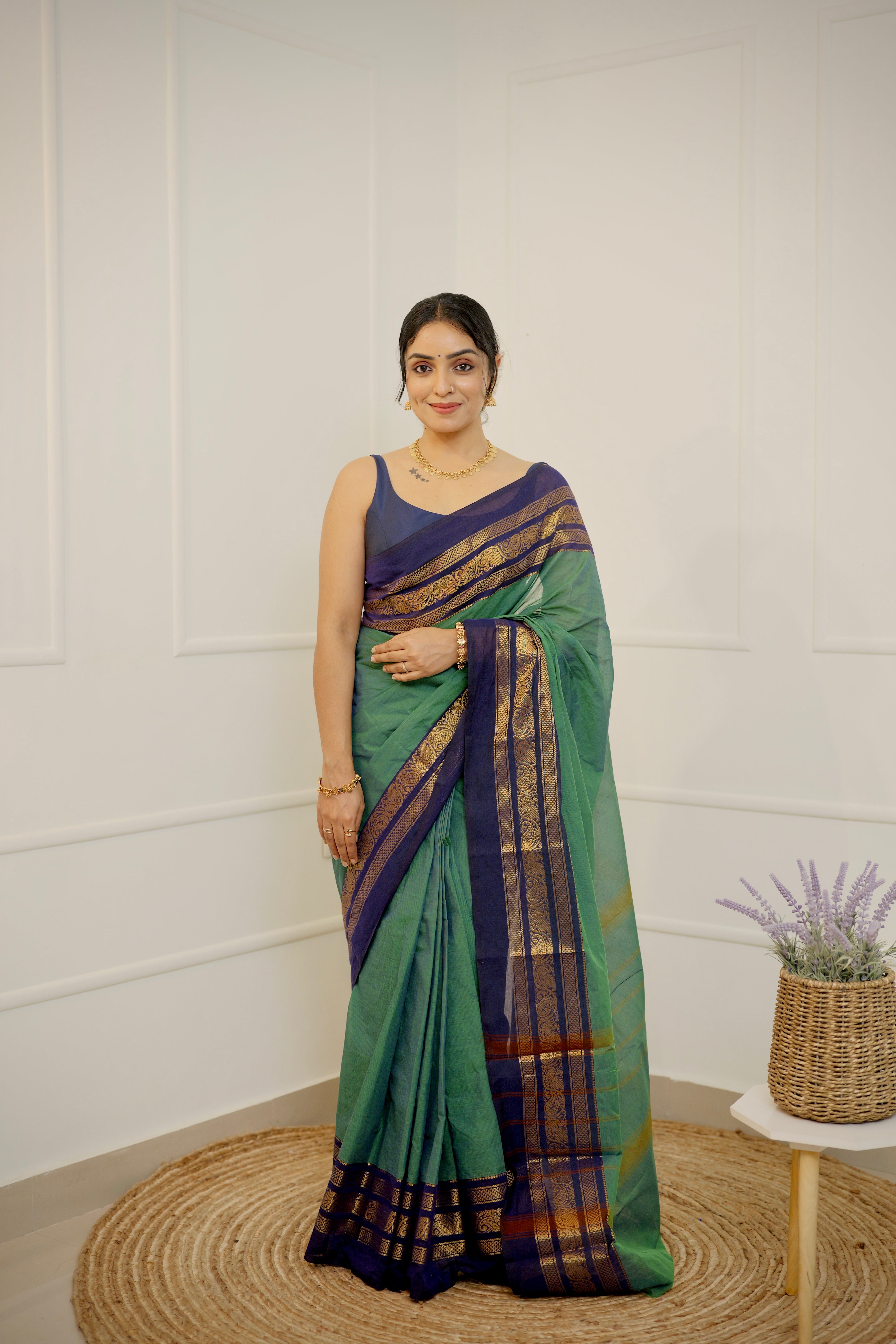 Maragatha Thirai - Limited Edition Green Chettinad Cotton Saree