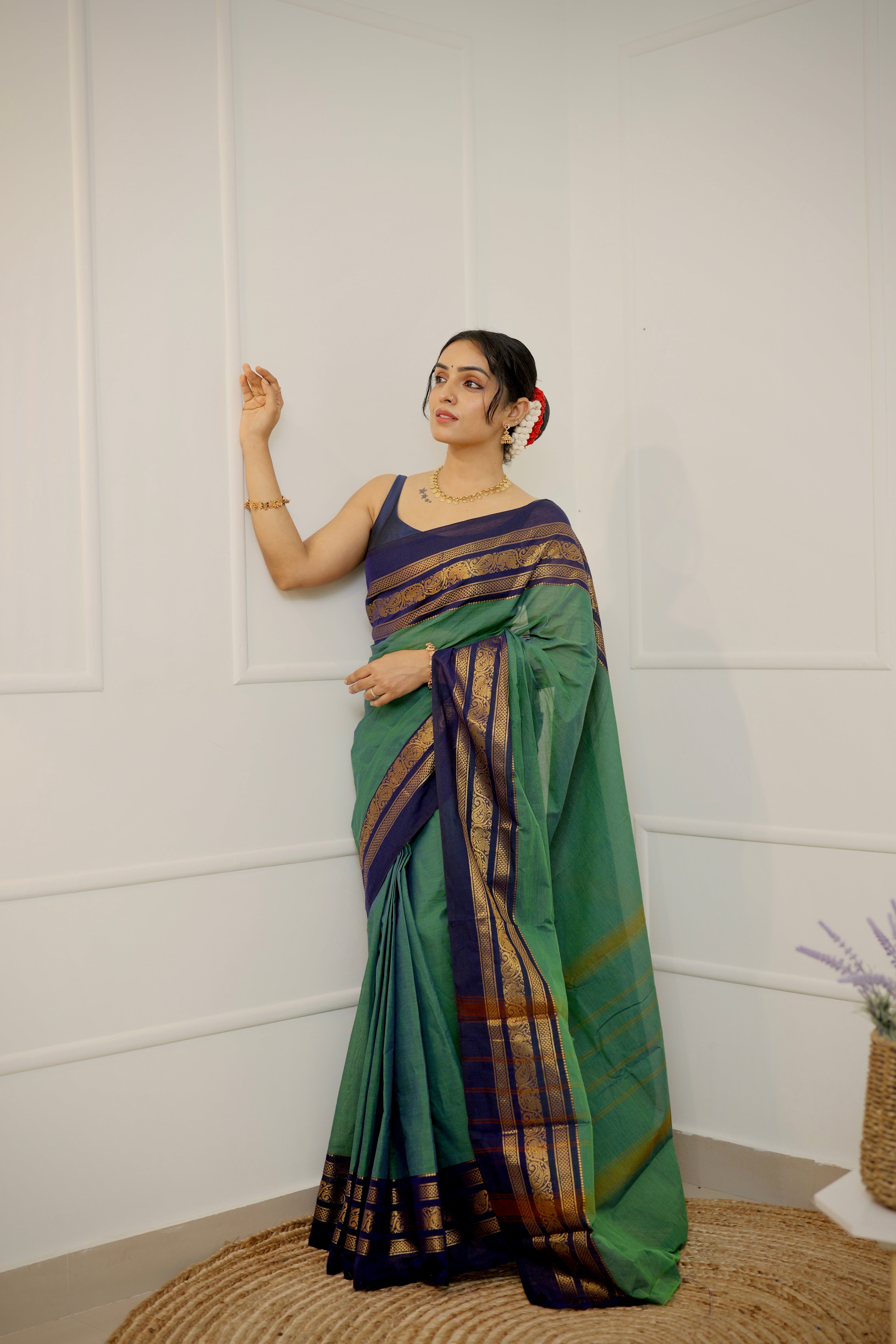 Maragatha Thirai - Limited Edition Green Chettinad Cotton Saree
