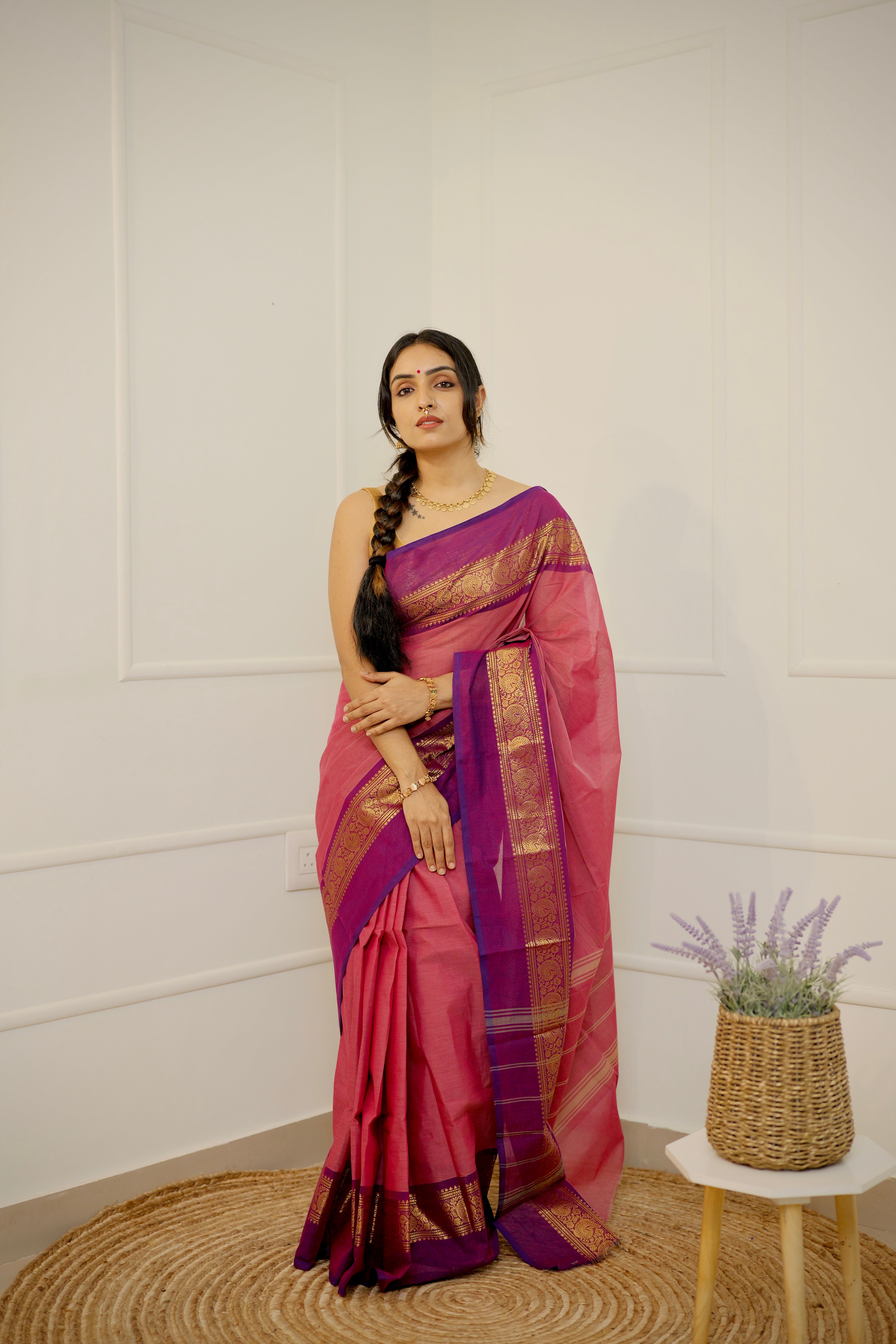 Rohini Thirai - Limited Edition Rose Pink Chettinad Cotton Saree