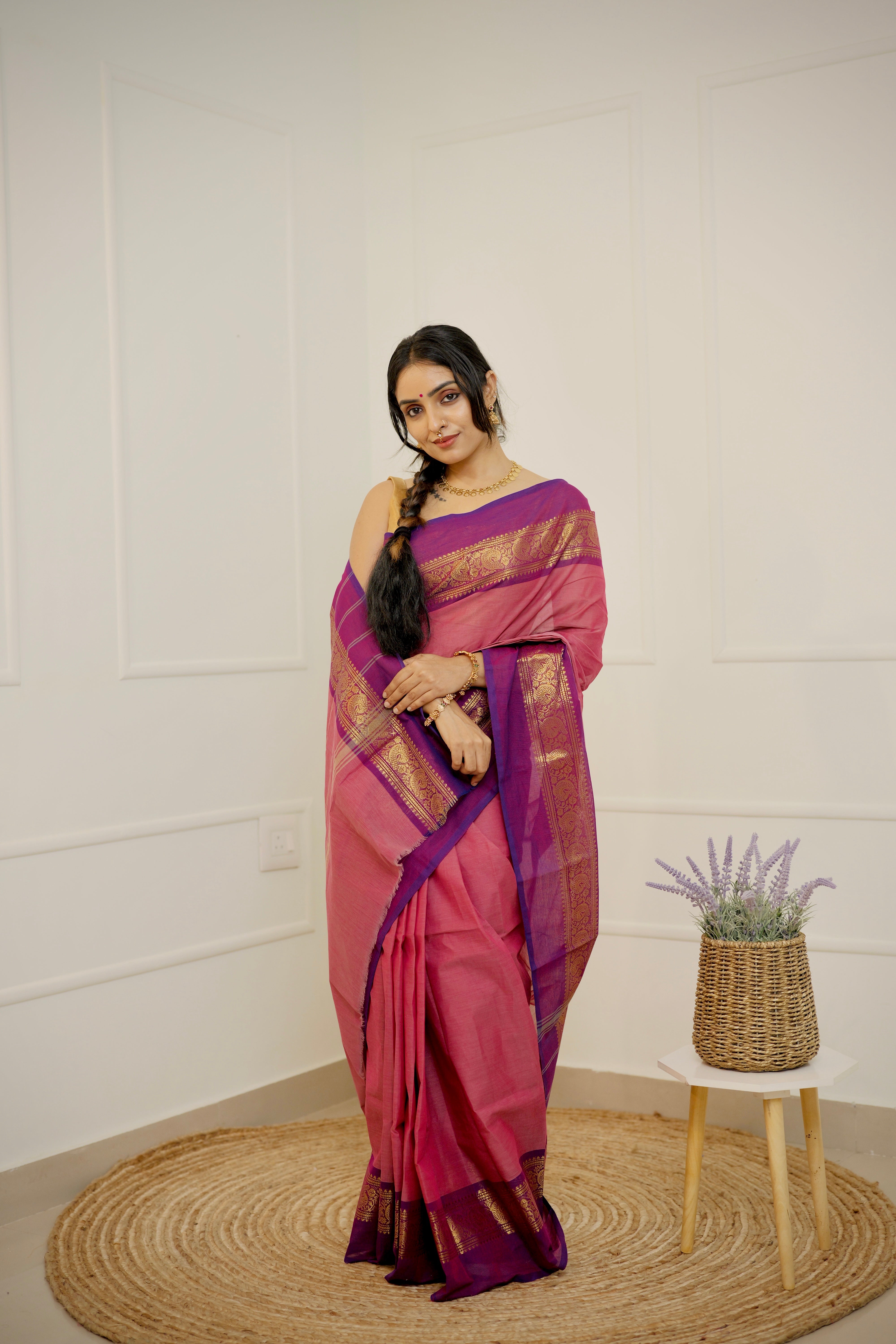 Rohini Thirai - Limited Edition Rose Pink Chettinad Cotton Saree