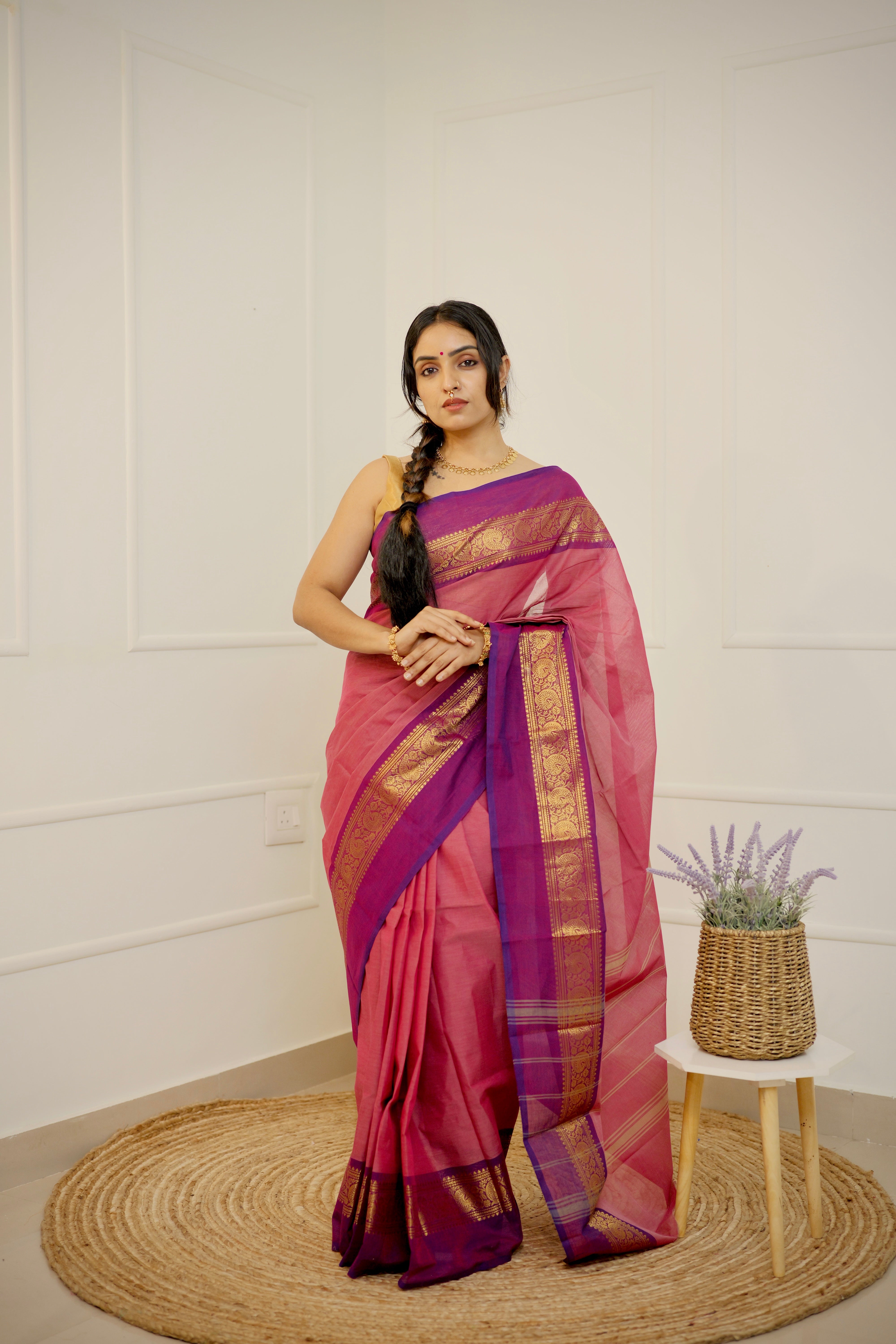 Rohini Thirai - Limited Edition Rose Pink Chettinad Cotton Saree