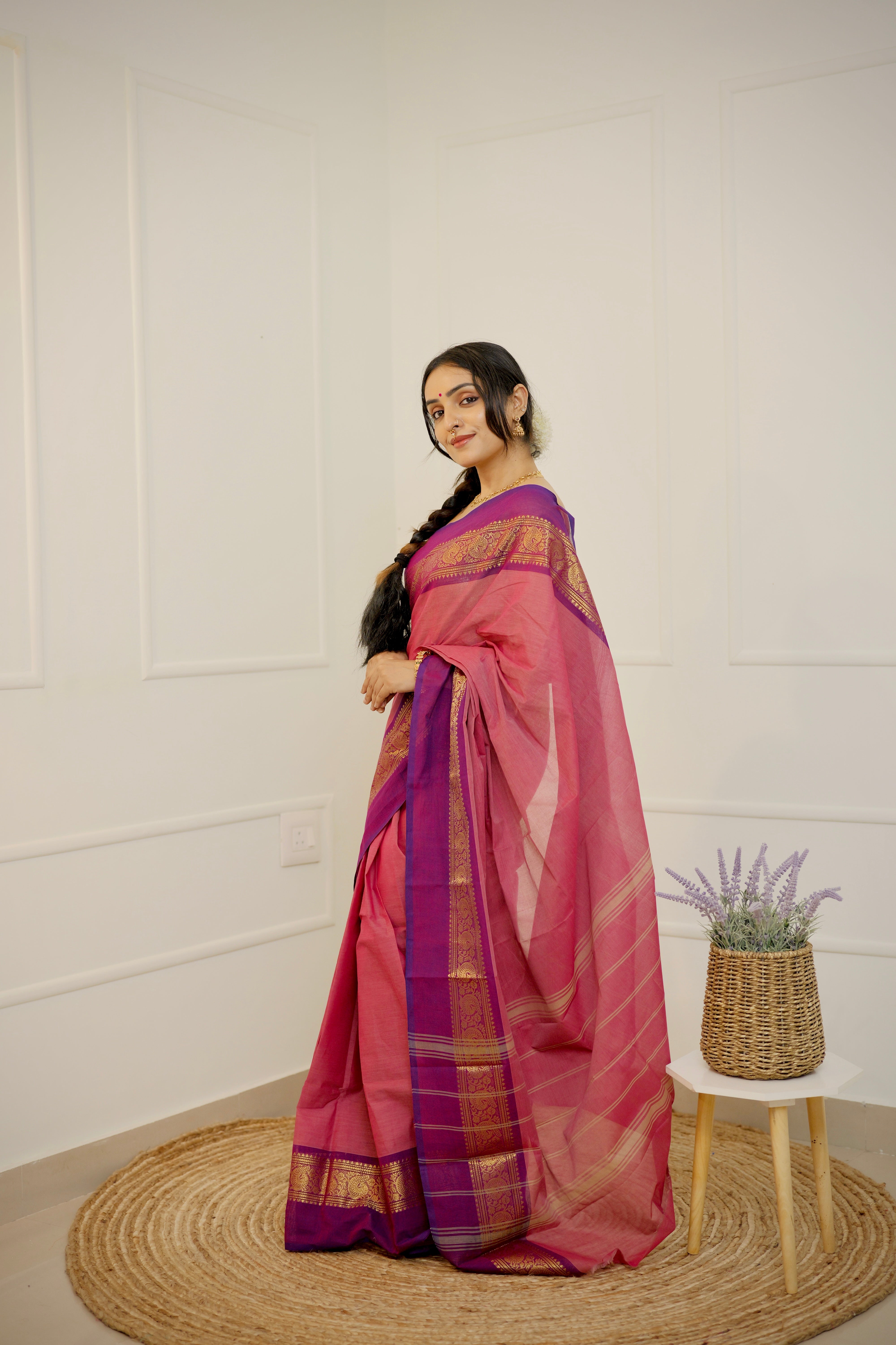 Rohini Thirai - Limited Edition Rose Pink Chettinad Cotton Saree
