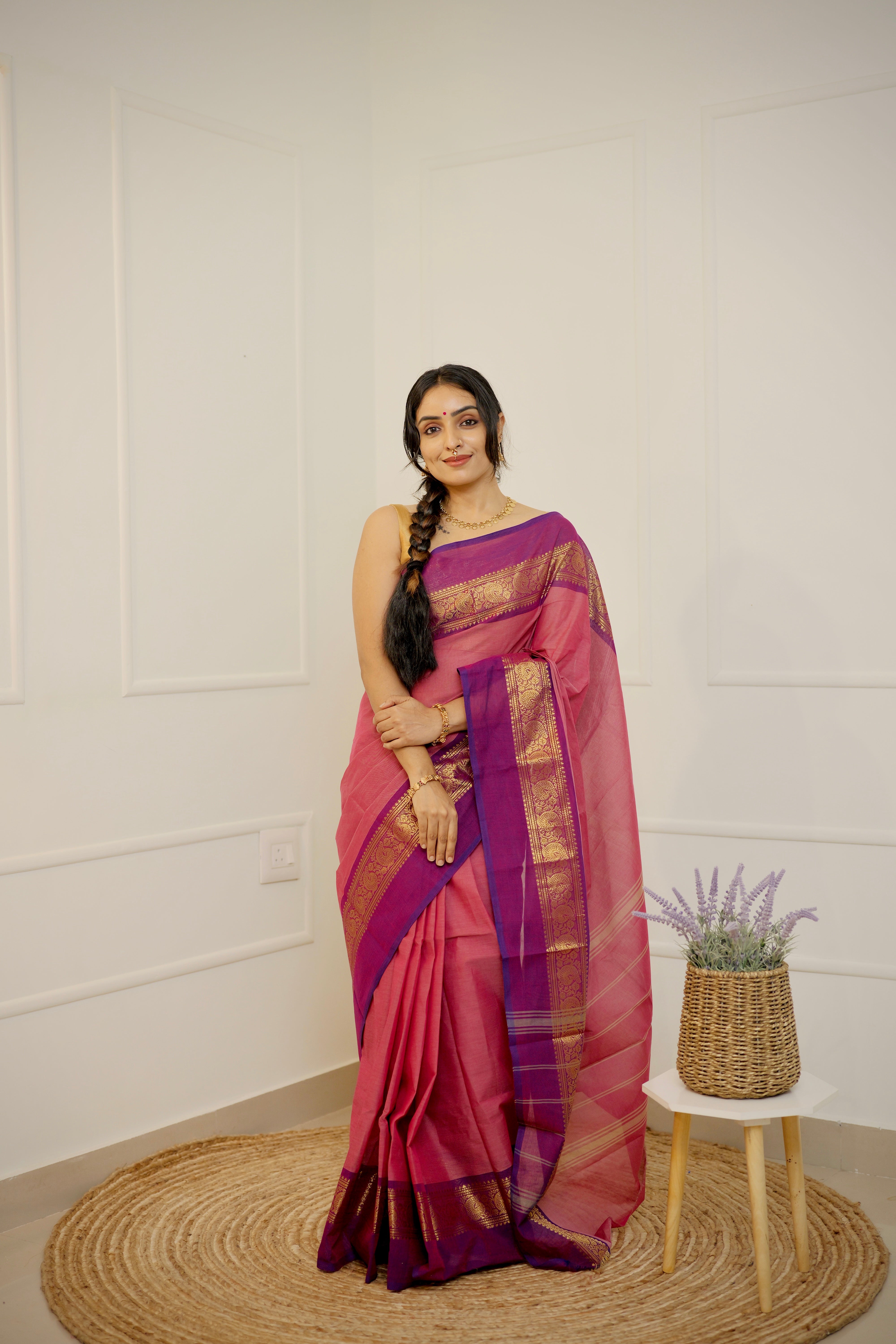 Rohini Thirai - Limited Edition Rose Pink Chettinad Cotton Saree